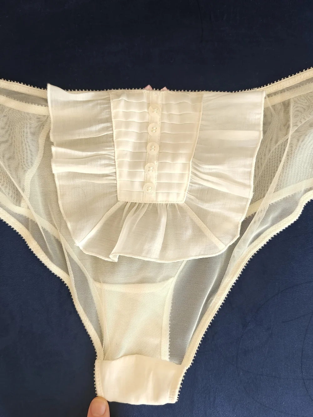 Victoria's Secret M Panty Bridal Sexy Little Things Sheer Ruffle Ivory